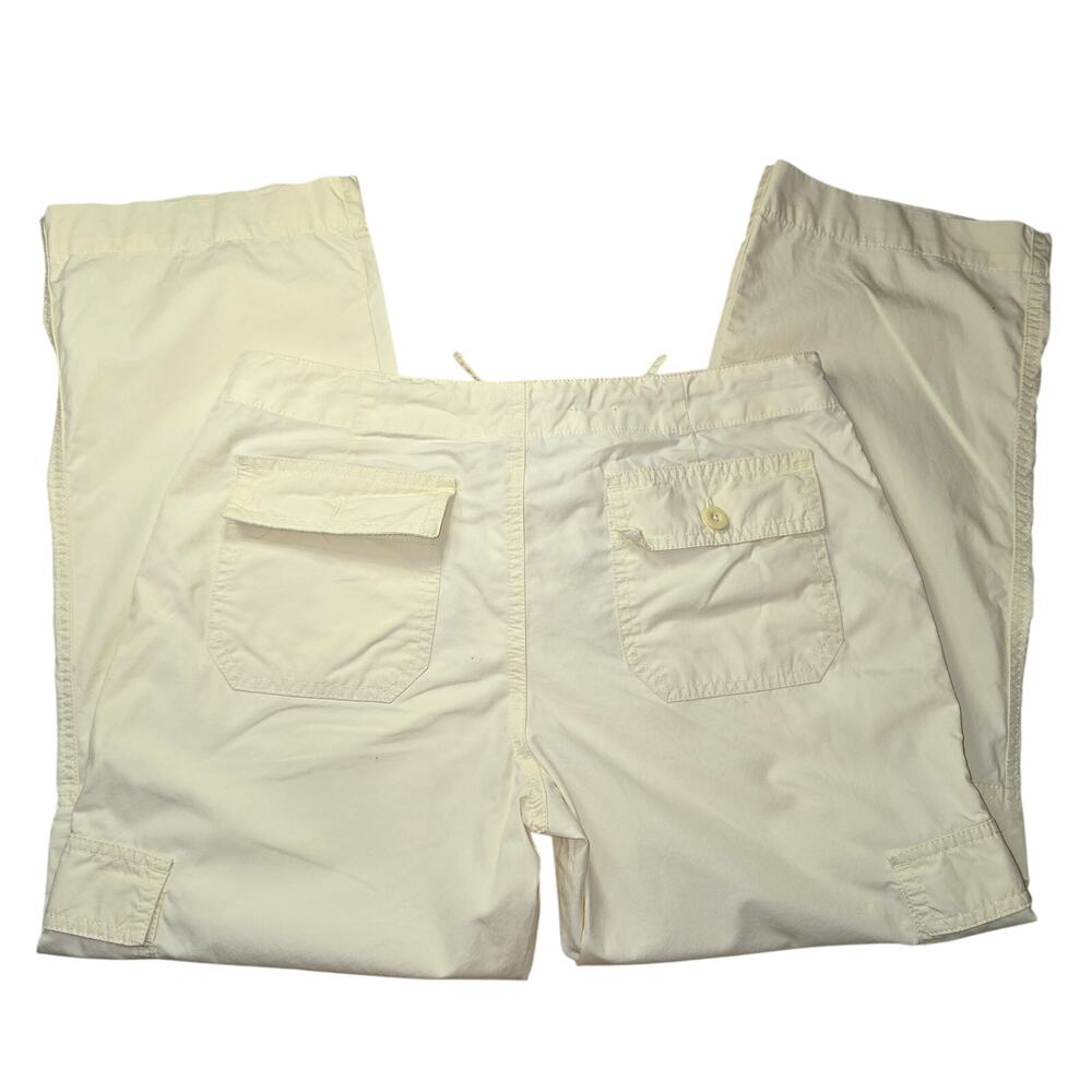 Y2k Old Navy Low Rise Cargo Capris Womens Size 4 Butter Yellow 100% Cotton - Picture 2 of 8